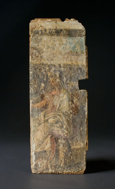 Unknown Hellenistic, ‘Ancient Hellenistic Rectangular Wood Panel Representing a Draped Seated Man’, 1st century B.C. -1st century A.D.