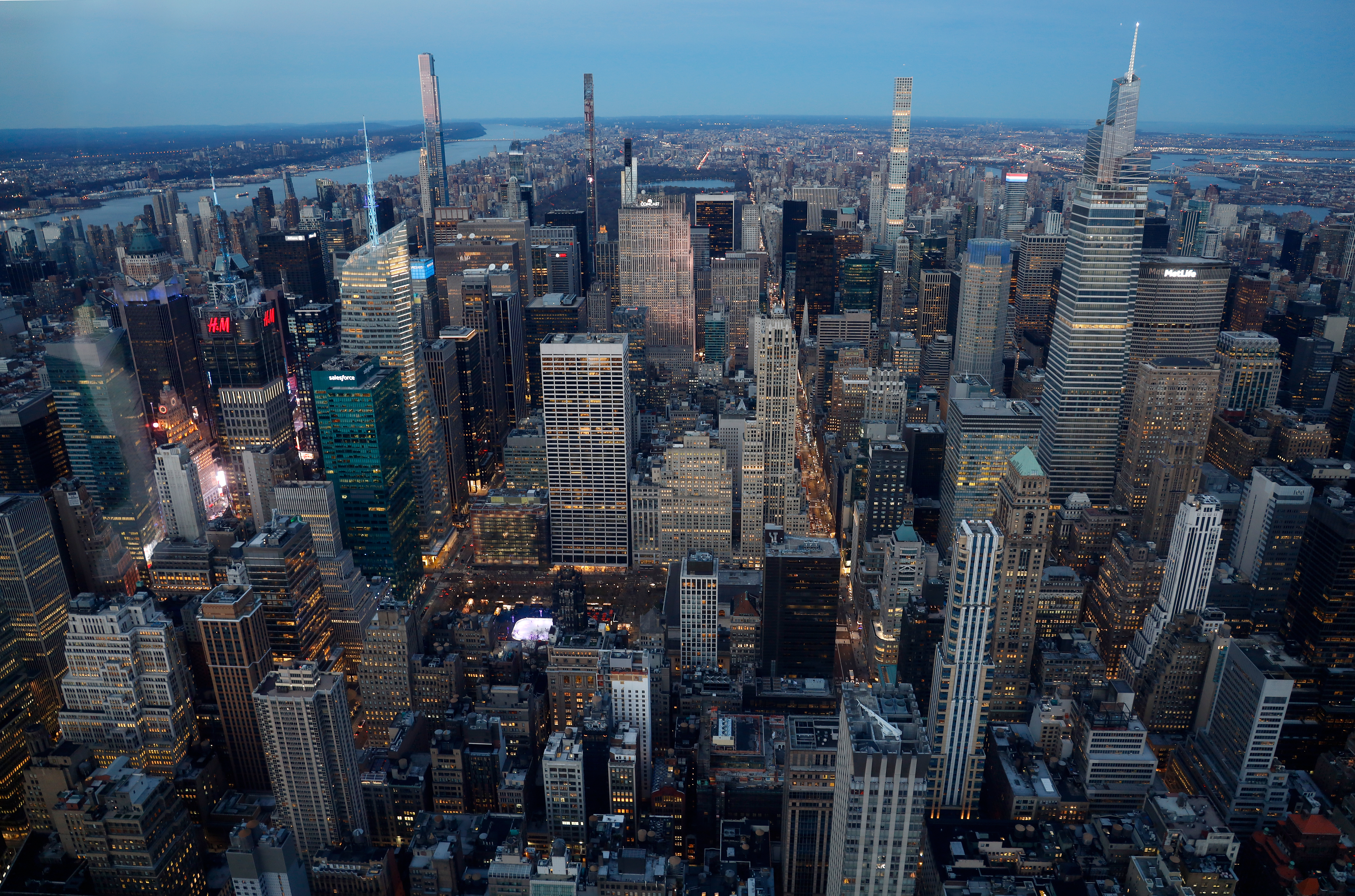 Sunset from the Empire State Building in New York City