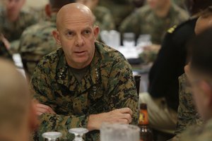 Gen. David H. Berger participate in a Senior Leadership Mentorship Seminar at the Pacific Views Event Center on Camp Pendleton Jan. 19, 2016