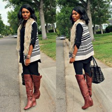 Fur Sweater Vest Outfit