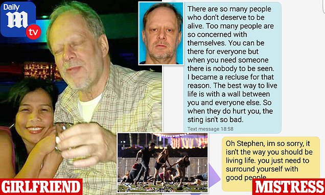 Las Vegas killer Stephen Paddock, 64, sent chilling texts to his mistress, 29, before mass