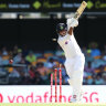 Shardul Thakur is bowled by Pat Cummins on day three of the fourth Test. 