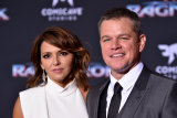 In quarantine: Matt Damon and wife Luciana Barroso at the Los Angeles premiere of Thor: Ragnarok in 2017. 