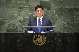 Khurelsukh Ukhnaa, Prime Minister of Mongolia, addresses the general debate of the General Assembly’s seventy-third session in New York,28 September 2018