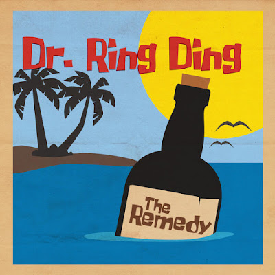 The cover illustration features a cartoony bottle of rum floating in the ocean with a small island with palm trees in the background.