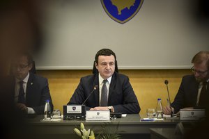 PM Albin Kurti during the first meeting of the Government of the Republic of Kosovo