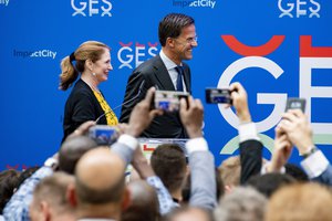 Mark Rutte deliver remarks at the Global Entrepreneurship Summit, in The Hague