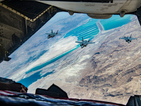 Israeli and U.S. F-35 drill together over the Dead Sea, August 2020