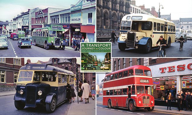 Journey through time! Rare colour 1950s photos reveal Britain's bustling streets 70 years