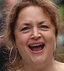 She's pleased: Ruth Jones was in an upbeat mood as she made her way out of Heart Breakfast Radio Studios in London