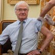 Sweden's King Carl XVI Gustaf receives first dose of COVID-19 vaccine at Stenhammar Castle, Sweden January 15, 2020.