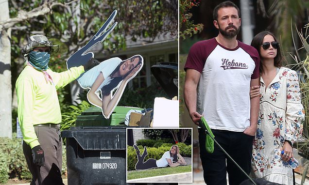 Ana de Armas poster is thrown in the TRASH outside Ben Affleck's home in LA amid split