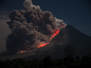 A volcano is a rupture in the crust of a planetary-mass object, such as Earth, that allows hot lava, volcanic ash, and gases to escape from a magma chamber below the surface, February 19, 2018.