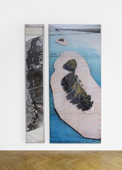 Christo, ‘Surrounded Islands, Project for Biscayne Bay, Greater Miami (two parts drawing)’, 1982