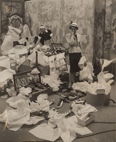 Cecil Beaton, ‘Dorien Leigh Modelling A Suit Amidst Unpacked Clothing, For 'Vogue', 1946’, 1946