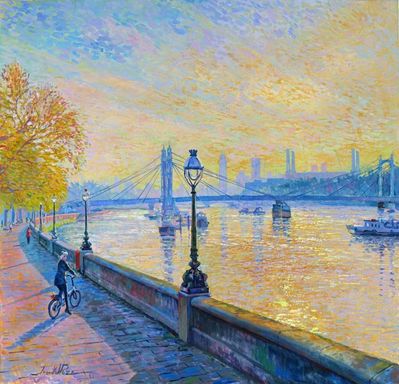 Juan del Pozo, ‘Golden Day, London - contemporary cityscpae painting’, 2021