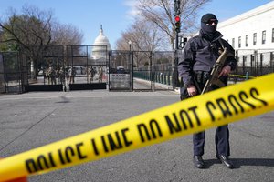 Security is increased around the Capitol ahead of the inauguration of President-elect Joe Biden and Vice President-elect Kamala Harris, Sunday, Jan. 17, 2021, in Washington, Sunday, Jan. 17, 2021.