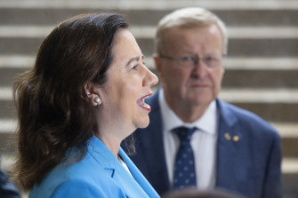 John Coates and Queensland Premier Annastacia Palaszczuk on Thursday morning in Brisbane.