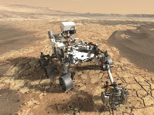 This artist's concept depicts NASA's Mars 2020 rover on the surface of Mars. The mission takes the next step by not only seeking signs of habitable conditions on Mars in the ancient past, but also searching for signs of past microbial life itself.