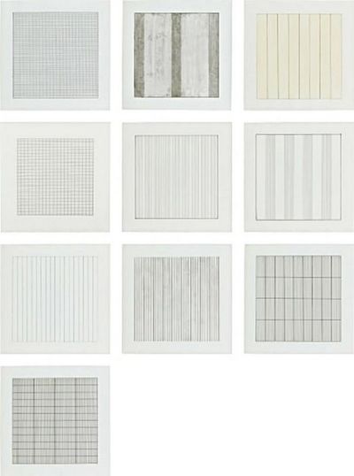 Agnes Martin, ‘Paintings and Drawings, 1974-1990, a Portfolio of 10 Lithographs for the Stedelijk Museum’, 1991