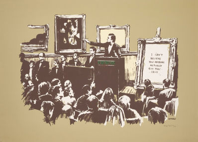 Banksy, ‘Morons (Sepia), (Signed)’, 2007