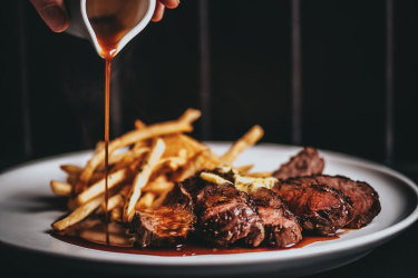 Steak frites at Bistro Terroir in Daylesford.