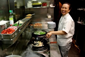 Chat Thai founder Amy Chanta cooking pad Thai at her restaurant in Haymarket in 2014.