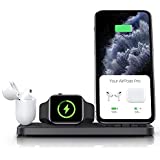 CEREECOO Portable 3 in 1 Charging Station for Apple Products Foldable Charger Stand for iWatch 1/2/3/4/5/6 Mini Charging Stand Compatible with iPhone Airpods pro/1/2 Charging Dock Holder