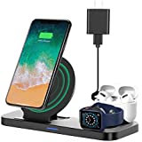 Upgraded Wireless Charging Dock, Earteana 3-in-1 Qi-Certified Charging Station for Apple Watch SE/6/5/4/3/2/1 & AirPods, Wireless Charger for iPhone 12/11 Pro/11 Pro Max/XS Max/X