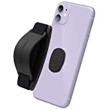 Sinjimoru Swappable Cell Phone Strap Kickstand for Wireless Charging Competible Phone Finger Holder for iPhone 12 & Smartphones. Sinji Mount Grip, Black