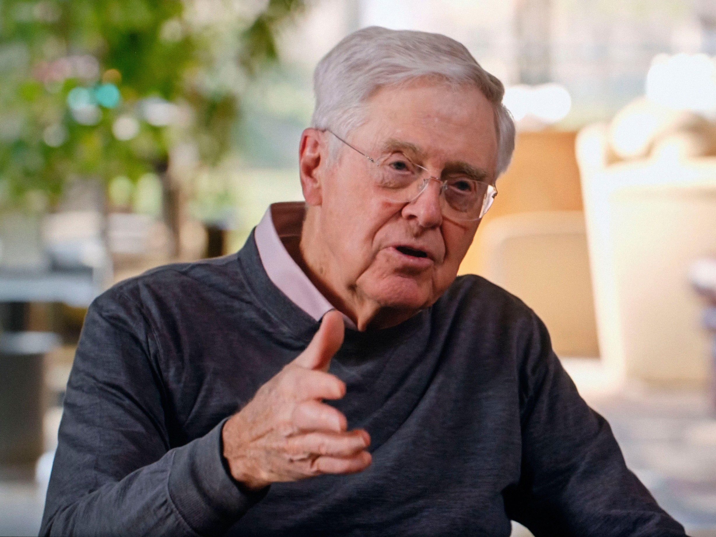 Charles Koch speaking to an interviewer.