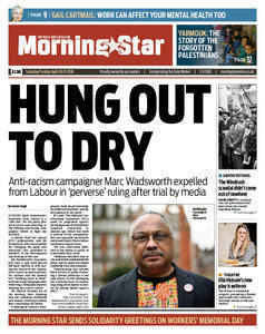 Morning Star front page for Saturday April 28 2018
