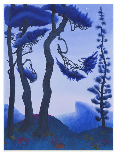 Inka Essenhigh, ‘Blue Spruce and Waning Crescent Moon’, 2021