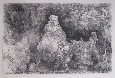 Rembrandt van Rijn, ‘The Flight into Egypt, Crossing Over a Creek’, 1654