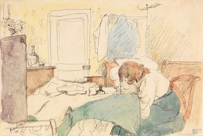 Jules Pascin, ‘ Hermine Drawing’, 1908