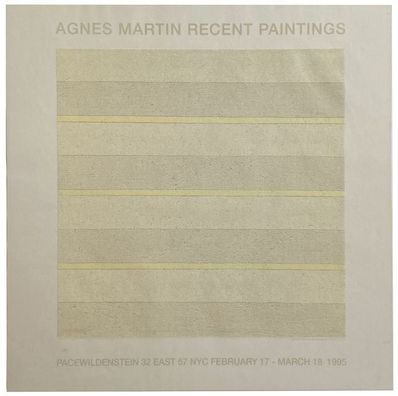 Agnes Martin, ‘Agnes Martin Recent Paintings’, 1995