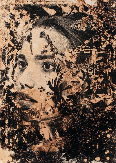 Vhils, ‘Subsume 1’, 2019