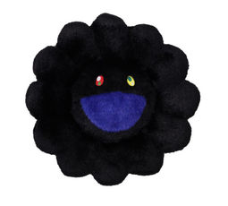 Black Flower Plush Pillow