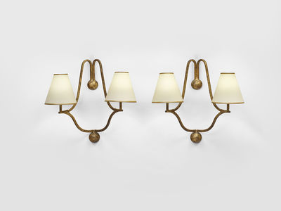 Jean Royère, ‘Pair of 2-branched Jacques wall lights’, ca. 1950