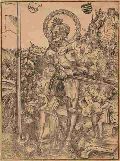 Lucas Cranach the Elder, ‘Saint George standing, with two angels’, 1506