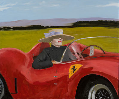 Julio Larraz, ‘A Business Woman in her Testarrosa’, 2019