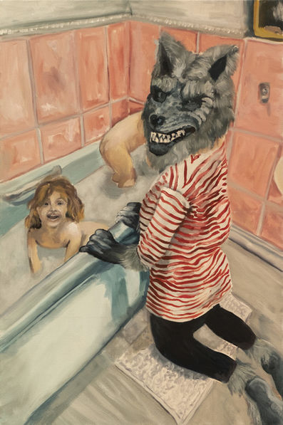 Lindsey Mendick, ‘Bath time with Wolfie’, 2021