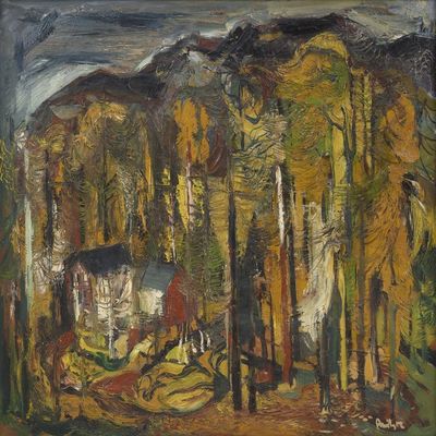 Avinash Chandra, ‘Untitled (Houses in the forest)’, c. early 1950s