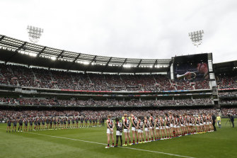 The MCG was nearly full again for Anzac Day footy.