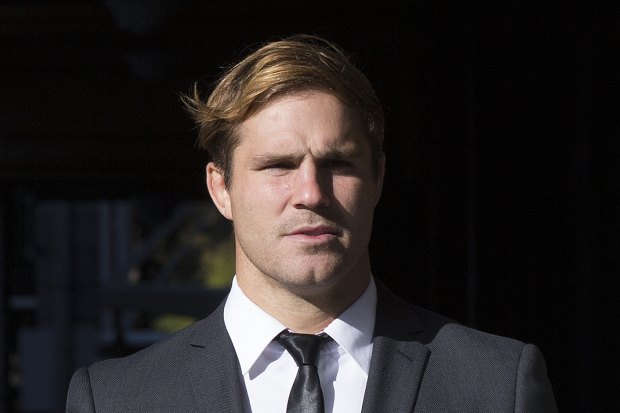 Jack de Belin arrives at court on Monday.