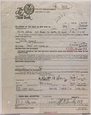 The City of New York Police Department Arrest Report (Criminal Mischief)