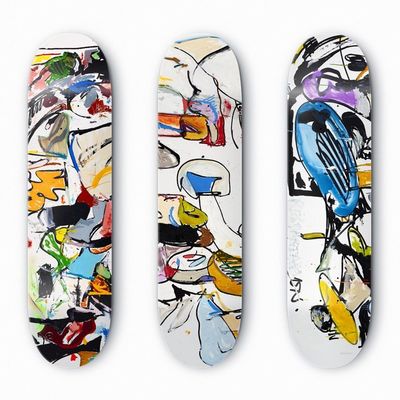 Eddie Martinez, ‘SIGNED ed. 100 Skateboard set of 3’, 2016