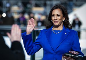 Kamala Harris takes the Oath of Office during the 59th Presidential Inauguration at the U.S. Capitol, Washington, D.C. Jan. 20, 2021