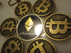 Bitcoin Keychains with Ethereum collectible coin