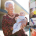 Retiring maternal health nurse Margaret Hazelton with two-month-old Darcy Boyd.